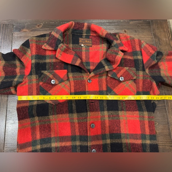 Vintage Red Plaid Canadian Camper Wool Coat by George Richards - Picture 4 of 6